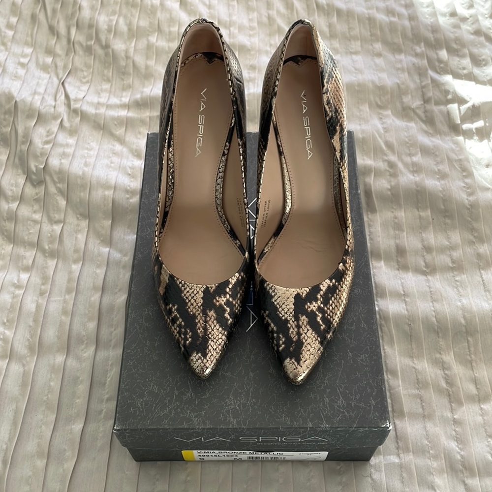 Via Spiga Metallic Python Heels- 9 - image 1